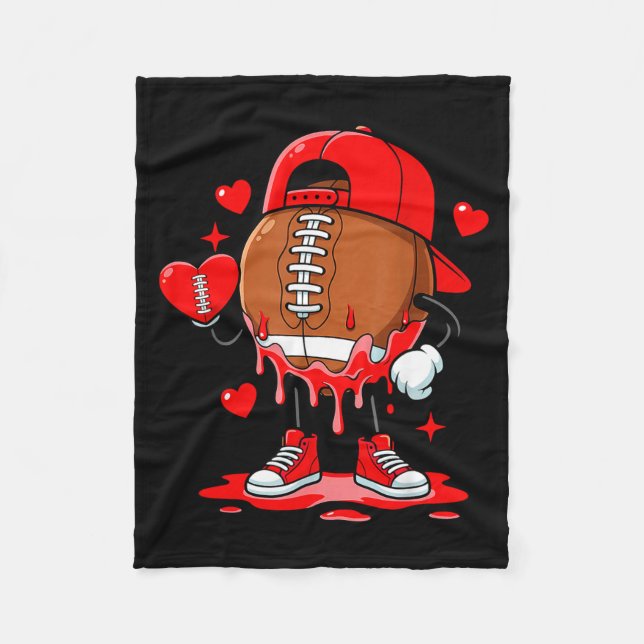 Manta Polar Cute Dripng Football Lover Heart Valentines Day Bo (Anverso)