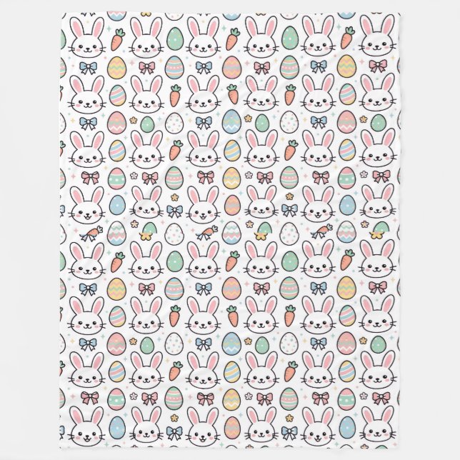 Manta Polar Cute Easter Bunny Baby Blanket (Anverso)