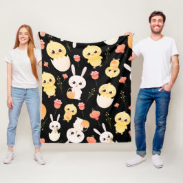 Manta Polar Cute Easter Chicks & Bunnies Seamless Pattern