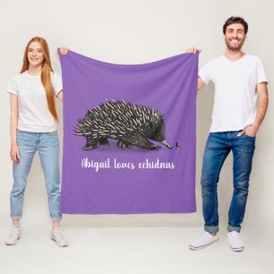 Manta Polar Cute echidna con ilustracion de personalizado de a