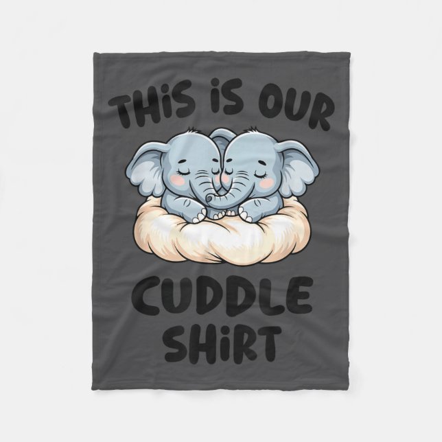 Manta Polar Cute Elephant Couple This Is Our Cuddle  (Anverso)