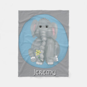 Manta Polar Cute Elephant Personalizado Fleece Blanket