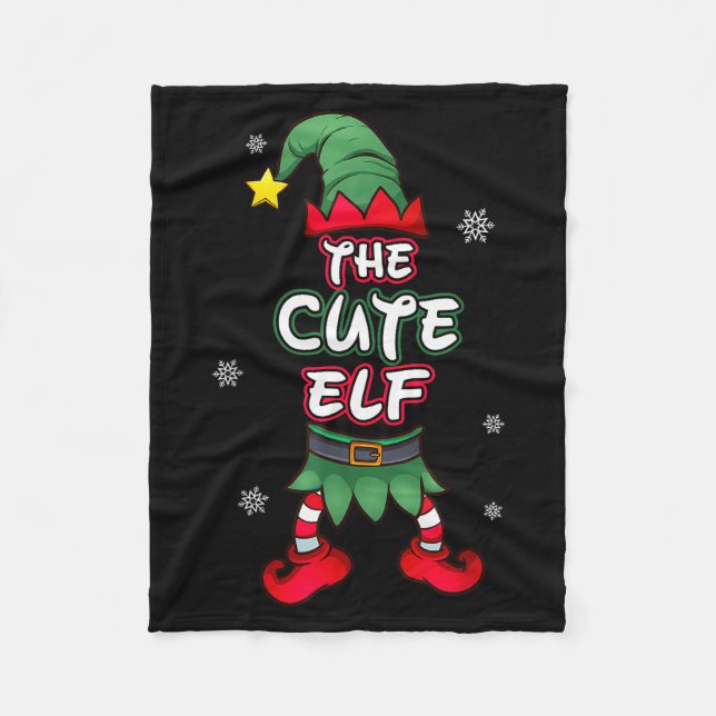 Manta Polar Cute Elf Christmas Pajamas Pjs Matching Family Gro (Anverso)