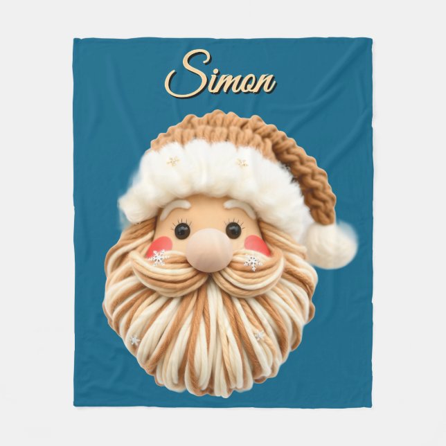 Manta Polar Cute Faux Yarn Christmas Santa crochet  (Anverso)