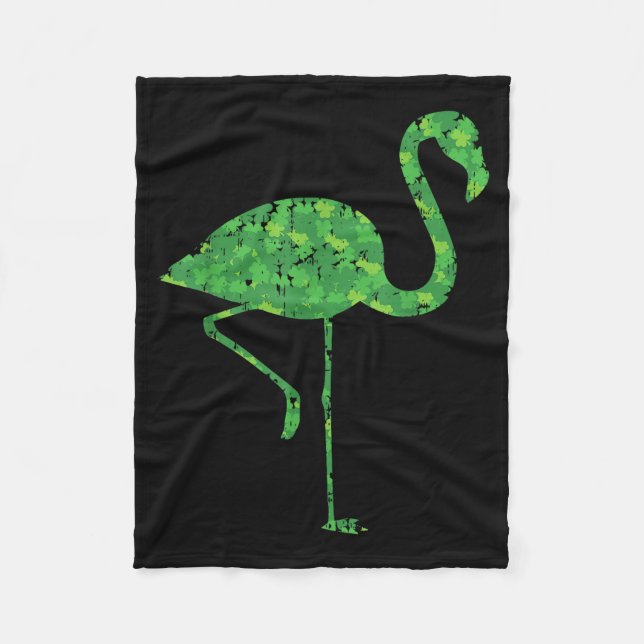 Manta Polar Cute Flamingo Shamrocks Shirt St Patricks Day Anim (Anverso)