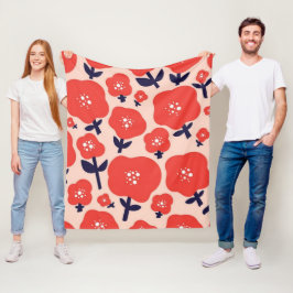 Manta Polar Cute Floral Seamless Pattern – Red Spring Flowers