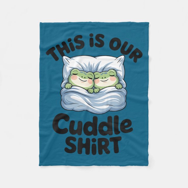 Manta Polar Cute Frog Couple This Is Our Cuddle  (Anverso)