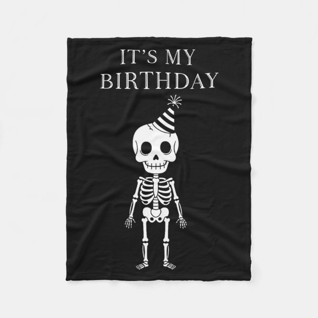 Manta Polar Cute Funny Kawaii Skeleton Birthday Skull Happy Wo (Anverso)