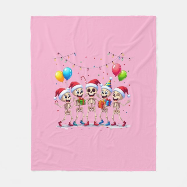 Manta Polar Cute Funny Skeletons Christmas & New Year Celebrat (Anverso)