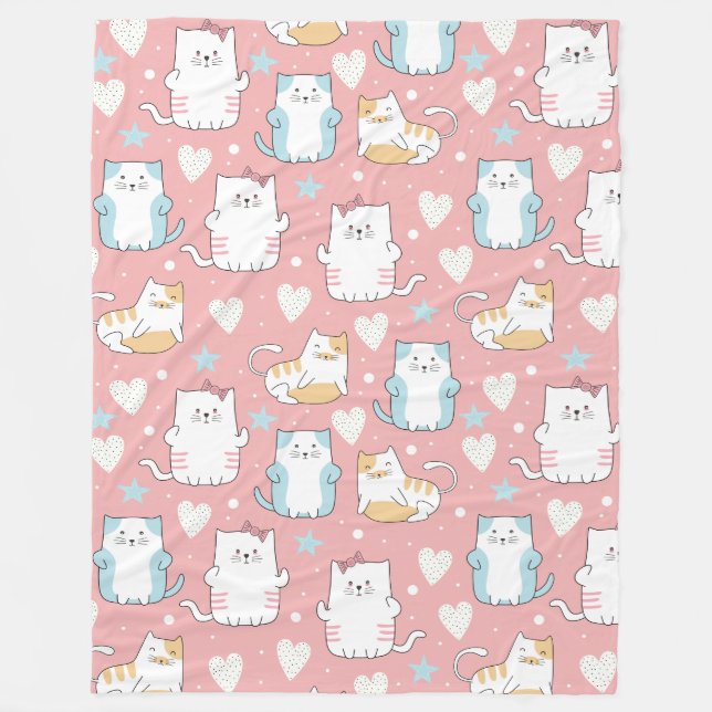 Manta Polar Cute Gats Fleece Blanket (Anverso)