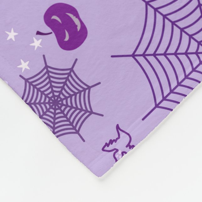 Manta Polar Cute ghost Halloween Elegant purple (Esquina)