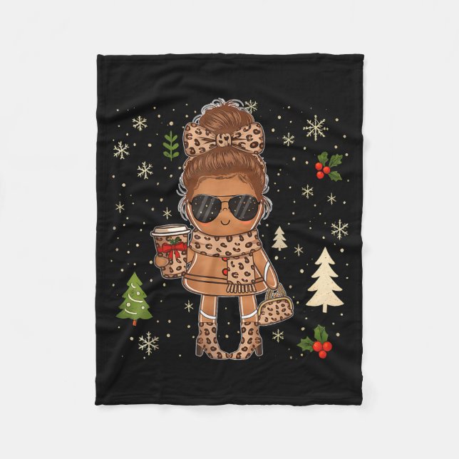 Manta Polar Cute Gingerbread Christmas Snow Xmas For Men Women (Anverso)