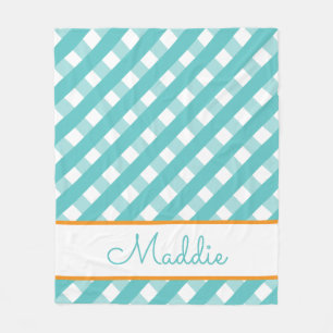 Manta Polar Cute Gingham Personalizada Fleece Blanket