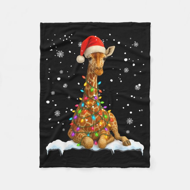 Manta Polar Cute Giraffe Christmas Light Funny Giraffe Lover X (Anverso)