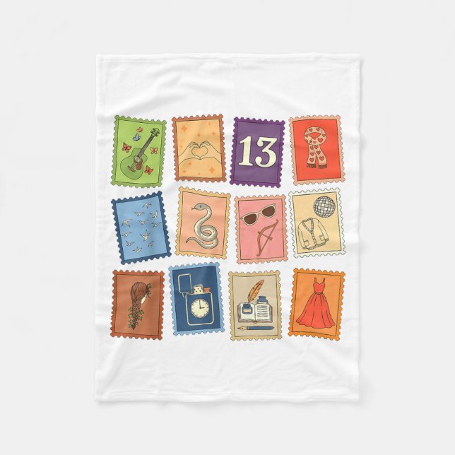 Manta Polar Cute Girly Christmas Pajama Music Album Stamp Aest (Anverso)