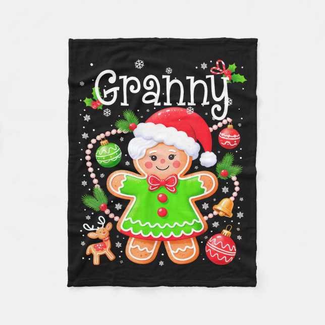 Manta Polar Cute Granny Gingerbread Family Matching Christmas  (Anverso)