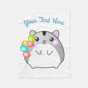 Manta Polar Cute Gray Kawaii Hamster