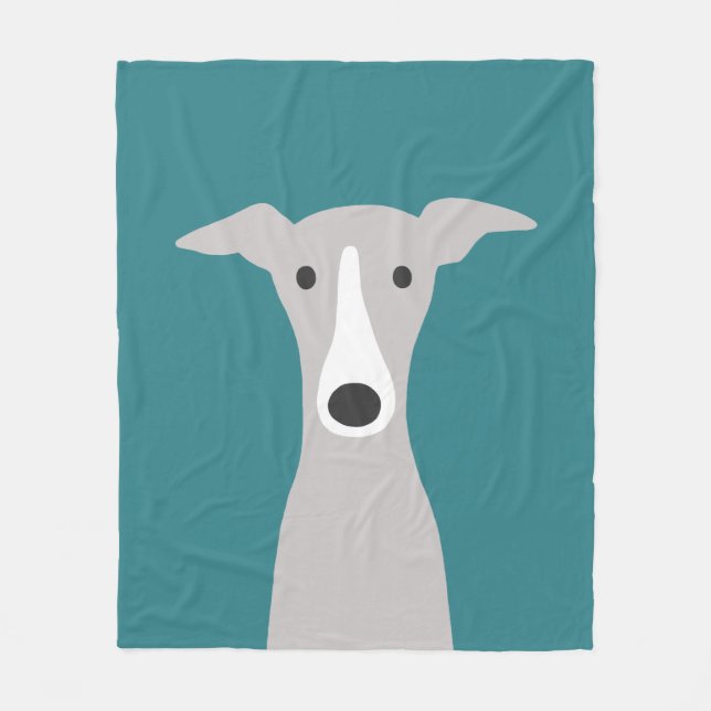 Manta Polar Cute Greyhound | Greyhound italiano | Perro Whippe (Anverso)
