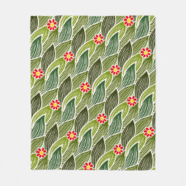 Manta Polar Cute Groovy Hippie Rojo Daisy Floral Patrón