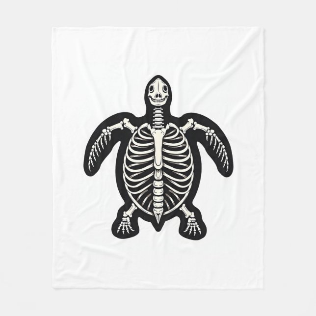 Manta Polar Cute Halloween Turtle Skeleton Tortoise Fossiers A (Anverso)