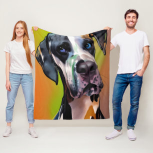 Manta Polar Cute Harlequin Great Dane