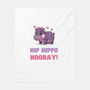 Manta Polar Cute HIP HIPPO HOORAY MOO DENG Personalizado Anima