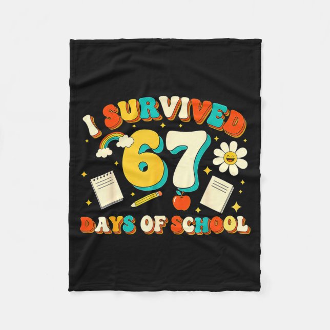Manta Polar Cute I Survived 67 Days Of School Funny Meme Teach (Anverso)