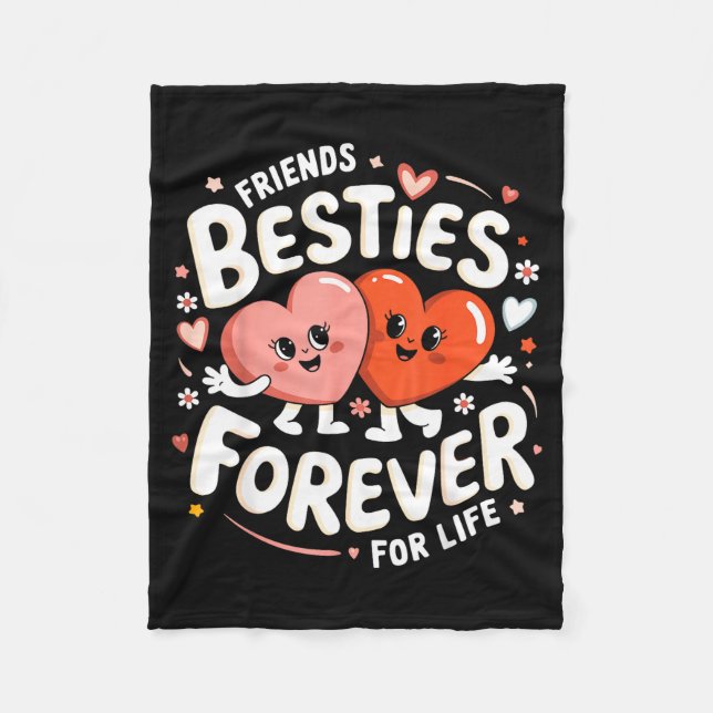 Manta Polar Cute Ies Forever Hearts Friendship Girls Valentine (Anverso)