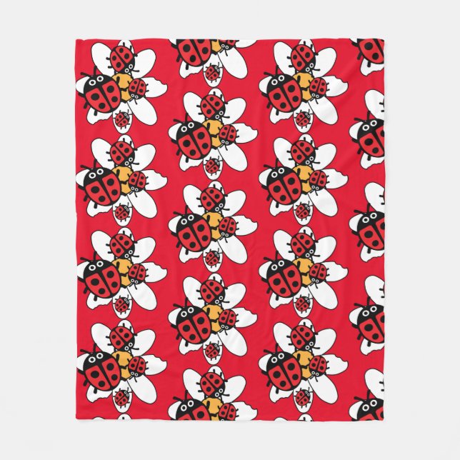 Manta Polar Cute Kids ladybird Family (Anverso)