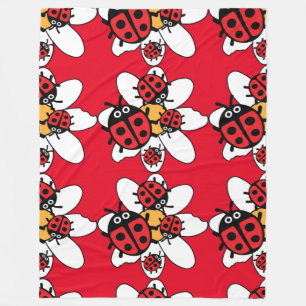 Manta Polar Cute Kids ladybird Family