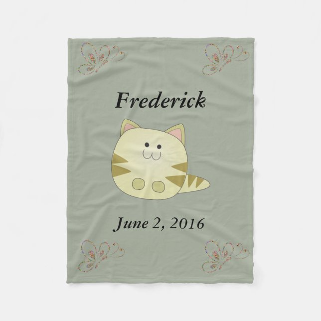 Manta Polar Cute Kitty Cat Personalizado Fleece Blanket (Anverso)