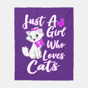 Manta Polar Cute Kitty Un Chica Que Ama Los Gatos