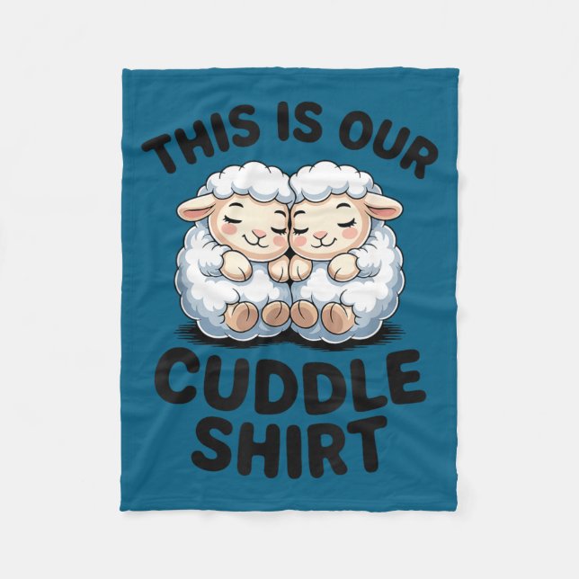 Manta Polar Cute Lamb Couple This Is Our Cuddle  (Anverso)