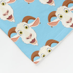 Manta Polar Cute Laughing Goat Personalizado Blue