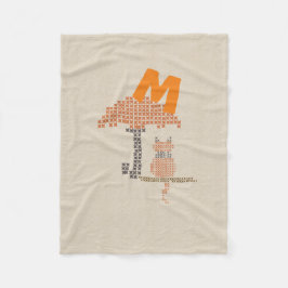 Manta Polar Cute Linen Look Cat Umbrella Monogramada