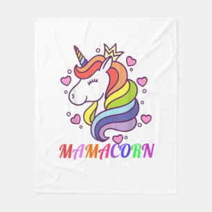 Manta Polar Cute Mamacorn Unicorn Apertura de cumpleaños Rainb