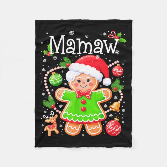 Manta Polar Cute Mamaw Gingerbread Family Matching Christmas C (Anverso)