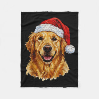 Manta Polar Cute Merry Christmas Golden Retriever Dog Christma