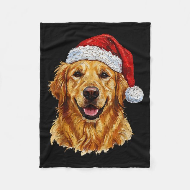 Manta Polar Cute Merry Christmas Golden Retriever Dog Christma (Anverso)