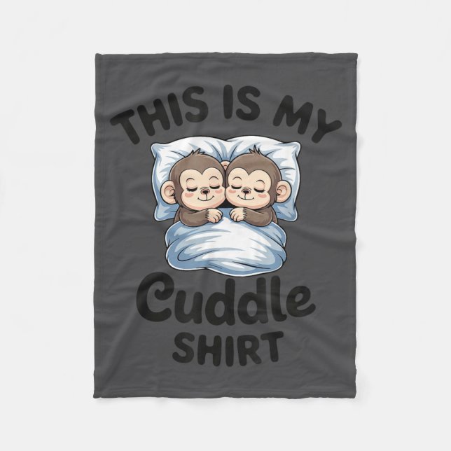 Manta Polar Cute Monkey Sleep Couple This Is My Cuddle  (Anverso)