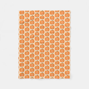 Manta Polar Cute Naranja Sexo Neutral Calabaza Patterada