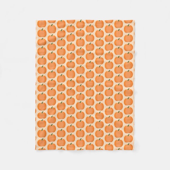 Manta Polar Cute Naranja Sexo Neutral Calabaza Patterada (Anverso)