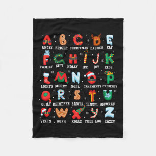 Manta Polar Cute Navidades Alphabet Kindergarten Té preescolar