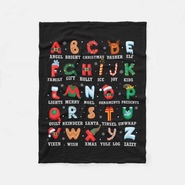 Manta Polar Cute Navidades Alphabet Kindergarten Té preescolar (Anverso)