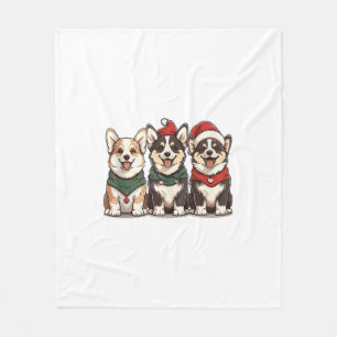 Manta Polar Cute Navidades Welsh Corgi Perros Santa Puppy Holi