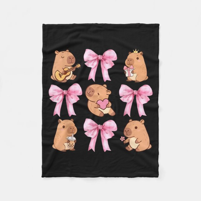 Manta Polar Cute Nk Coquette Bow Kawaii Capybara Lover  (Anverso)
