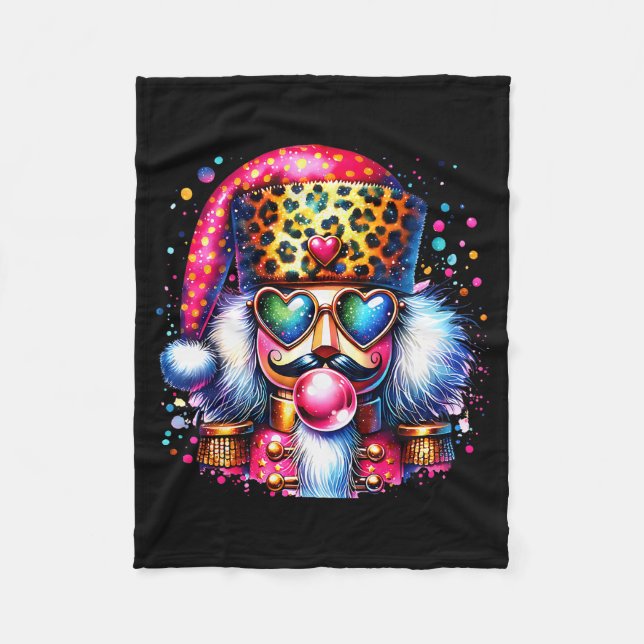 Manta Polar Cute Nutcracker Blowing Bubble Gum Nk Christmas Pa (Anverso)