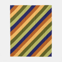 Cute Olive Sage Stripes Media Fleece Blanket