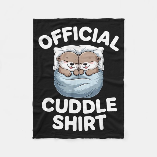 Manta Polar Cute Otter Couple Cozy Cuddle  (Anverso)
