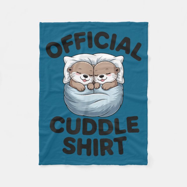 Manta Polar Cute Otter Couple Cozy Cuddle  (Anverso)